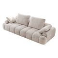 86.6 Large Size Two Seat Sofa,Modern Upholstered,Light Gray Suede Fabric Light Gray Velvet Wood Primary Living Space Soft Modern Eucalyptus Polyurethane Foam Eucalyptus 3 Seat