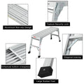 Work Platform Aluminum Portable Bench Folding Ladder Ansi Capacity 225 Lbs 40