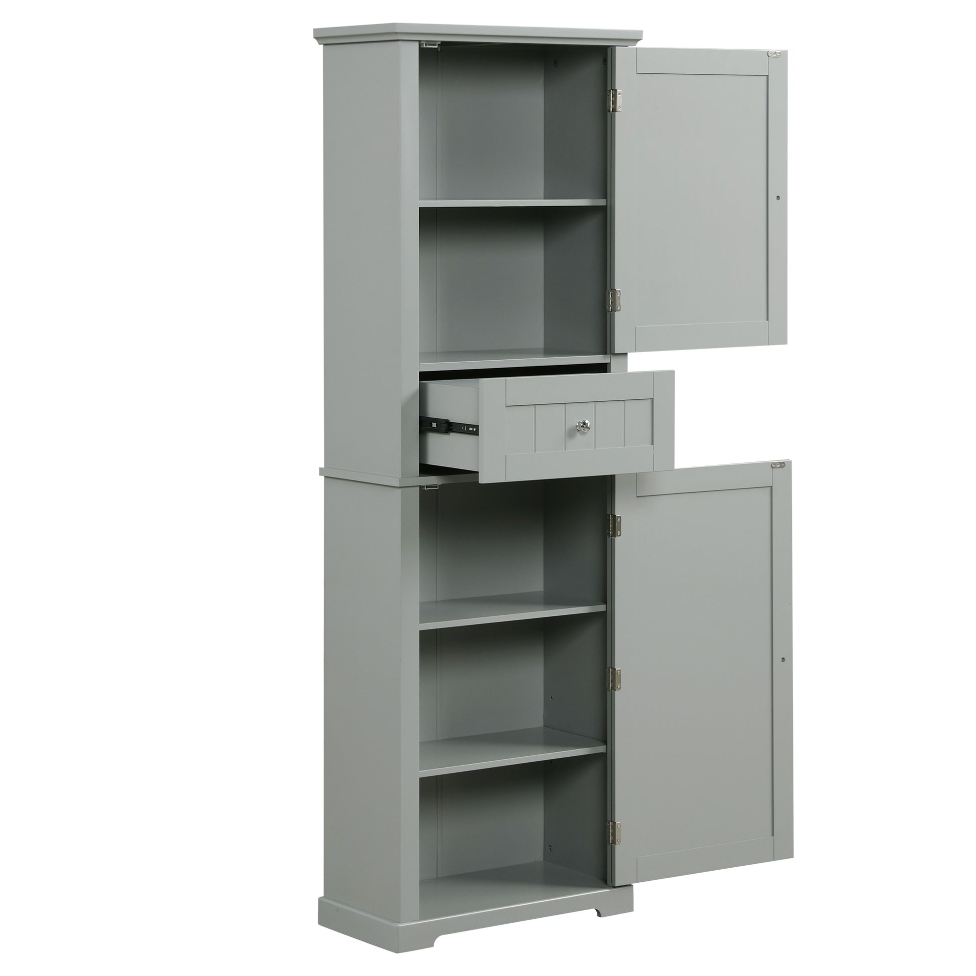 Tall Bathroom Storage Cabinet, Freestanding Storage Cabinet With Drawer And Adjustable Shelf, Mdf Board With Painted Finish, Grey Old Sku:Wf312727Aae Grey Mdf