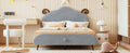 Full Size Upholstered Platform Bed With Sheep Shaped Headboard, Gray Full Gray Plywood