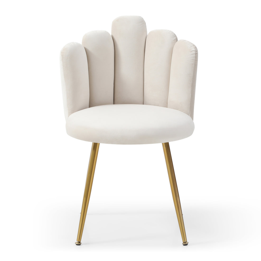 Modern Velvet Dining Chairs Set Of 2, Upholstered Woven Dining Chair With Golden Metal Legs, Upholstered Dining Chairs For Dining Room, Kitchen, Vanity, Living Room Beige Primary Living Space Foam Velvet