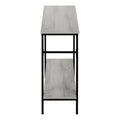 Accent Table, Console, Entryway, Narrow, Sofa, Living Room, Bedroom, Grey Laminate, Black Metal, Contemporary, Modern Grey Metal