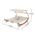 San Juan Sunbed W Adjustable Canopy Teak Metal Mesh