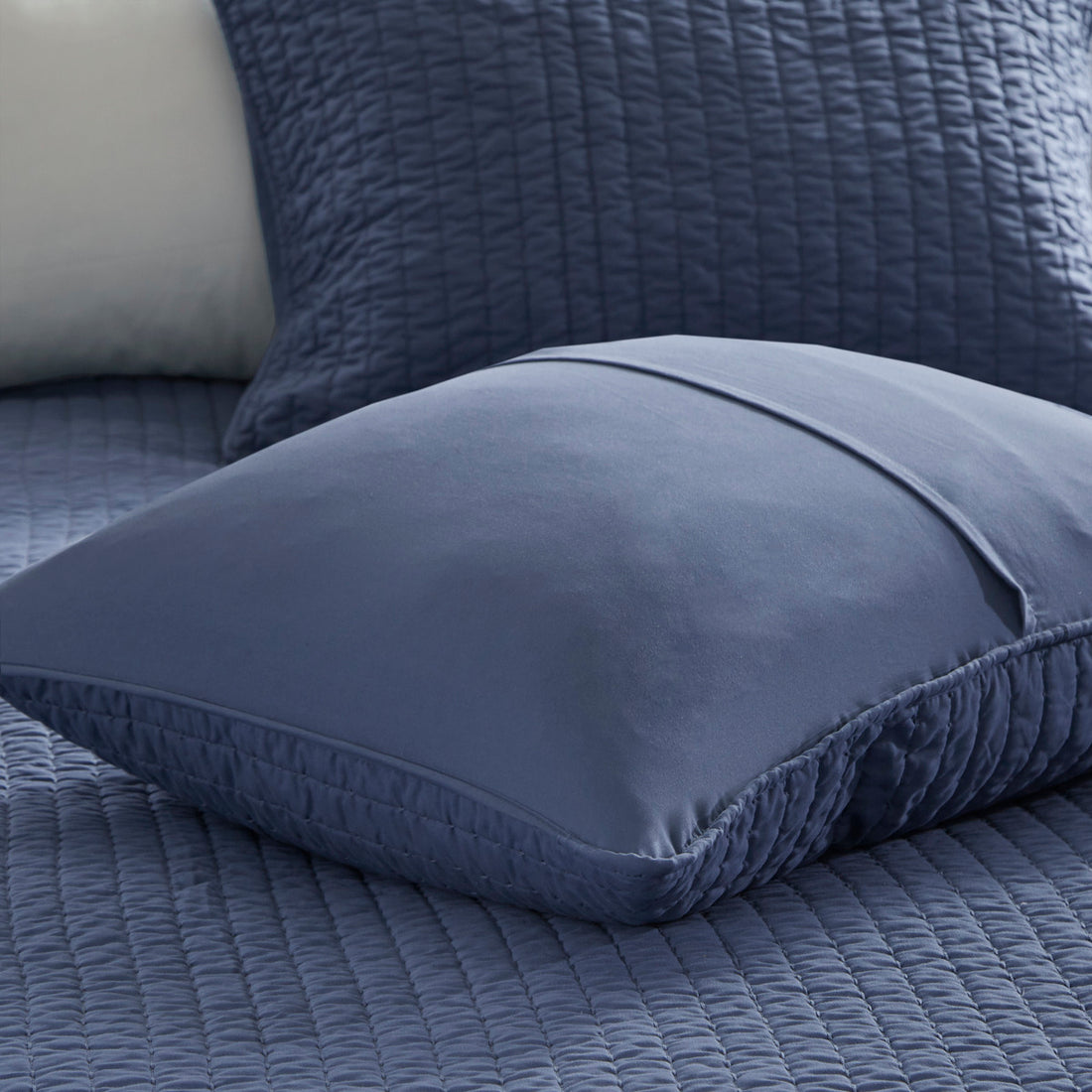 3 Piece Quilt Set Navy Full Queen Full Navy Polyester