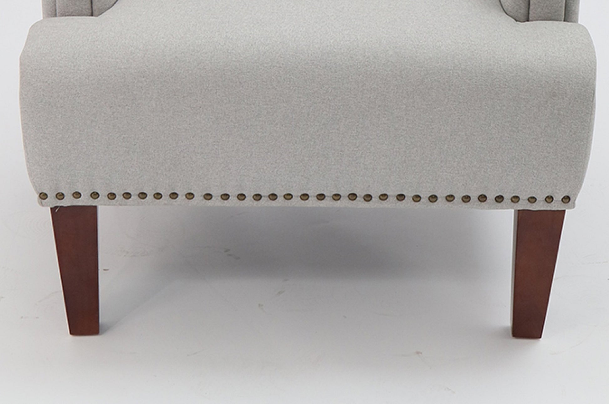 1Pc Traditional Accent Chair Rolled Arms Trim Soft Fabric Upholstered Furniture For Living Room Bedroom Office 30" Wide Armchair Light Gray Color Light Gray Primary Living Space Traditional Foam Wood