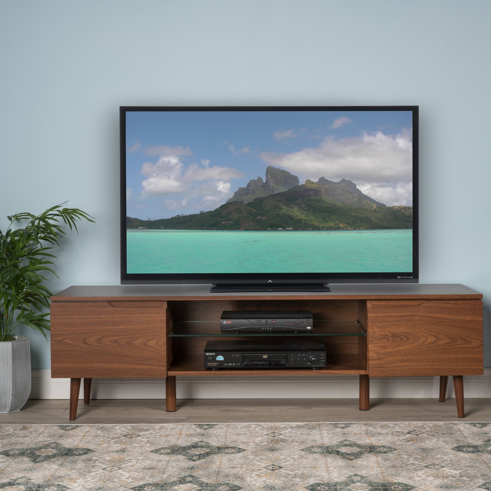 Tv Stand Walnut 40 49 Inches Mdf