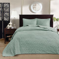 Reversible Quilt Set Seafoam King Cal King Seafoam Cotton