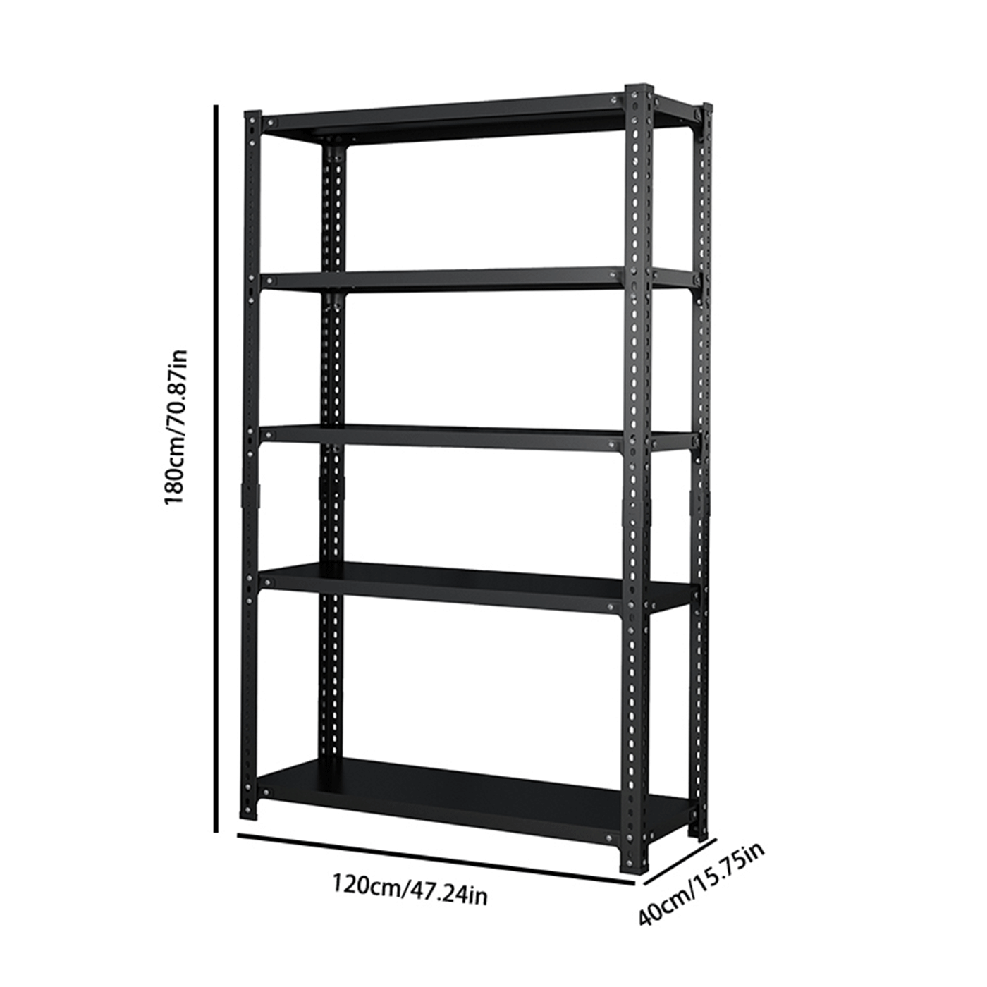 Household Storage Rack, Adjustable Display Rack, Basement Balcony Storage Rack, Carbon Steel Storage Rack, 120Cm * 40Cm * 180Cm, Five Floors Black 5 Black Etagere Primary Living Space Metal Contemporary Adjustable Shelves Carbon Steel