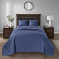 Reversible Bedspread Set Navy King Navy Cotton
