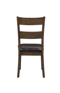 Wooden Side Chairs Withpadded Seat And Panelled Back, Set Of Two, Brown Brown Wood Fabric