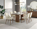 Willene Dining Table W Ceramic Top, Ceramic Top & Walnut Finish Dn03145 Walnut Mdf Steel