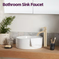 Bathroom Modern Tall Faucets Single Handle One Hole Lavatory Bathroom Sink Faucet Brushed Gold Cartridge Valve Bathroom 1 Hole Faucets Stainless Steel