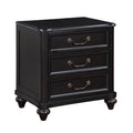 Charcoal Brown Finish Traditional Bedroom Furniture 1Pc Nightstand Of 3 Drawers Antique Handles Classic Design Bedside Table Brown Mix 3 Drawers Bedroom Classic,Traditional Wood