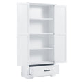 Tall Bathroom Storage Cabinet, Cabinet With Two Doors And One Drawer, Adjustable Shelf, Mdf Board, White White Mdf