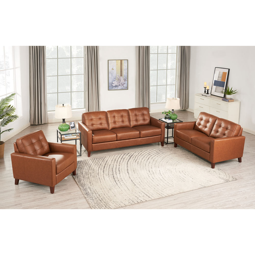 Aiden Leather Chair Brown Memory Foam Genuine Leather