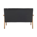 Coolmore Mid Century Modern Solid Loveseat Sofa Upholstered Pu Leather Loveseat, 2 Seat Upholstered Loveseat Sofa Modern Couch Black Pu Pu Leather 2 Seat