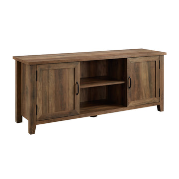 Classic Grooved Door Tv Stand For Tvs Up To 65" Rustic Oak Oak Mdf