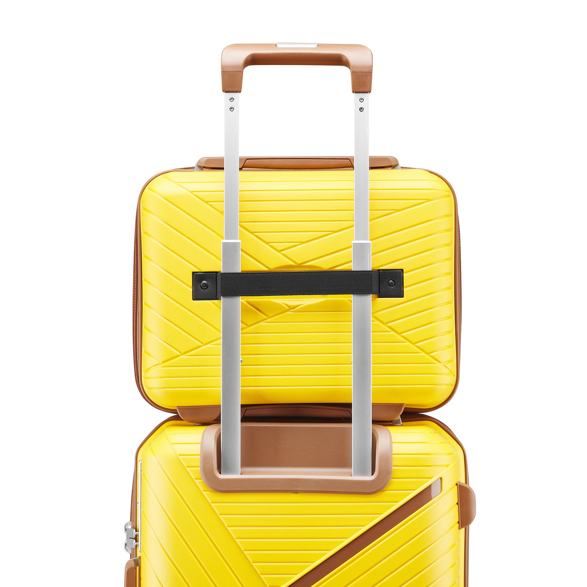 Luggage Sets 4 Piece 14 20 24 28 , Expandable Lightweight Suitcase With 4 Double 360 Degrees Mute Spinner Wheels Pp Materials Durable Tsa Lock Travel Luggage Yellow Polypropylene