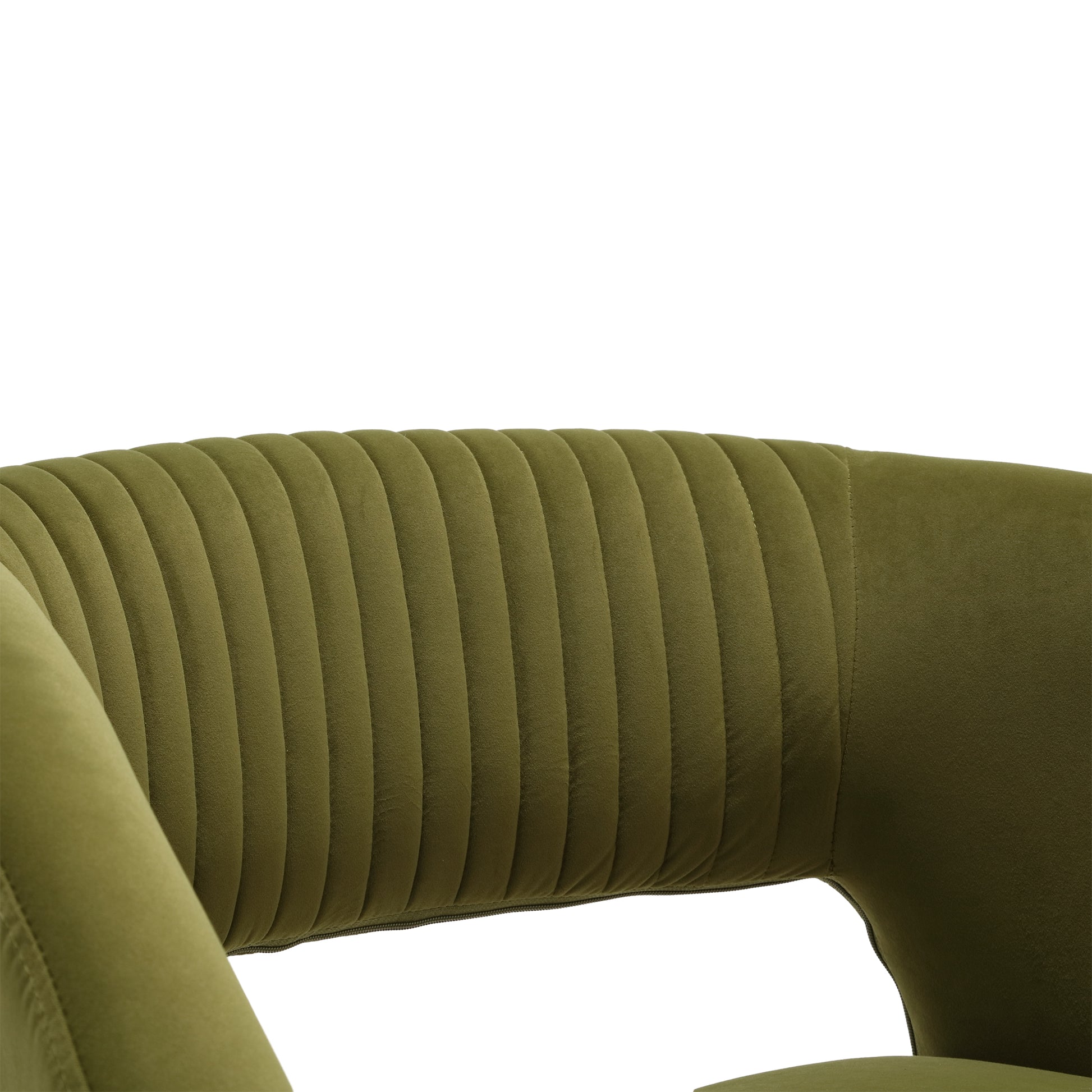 Coolmore Upholstered Tufted Living Room Chair Textured Linen Fabric Accent Chair With Metal Stand Olive Velvet