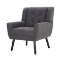 Modern Soft Teddy Material Ergonomics Accent Chair Living Room Chair Bedroom Chair Home Chair With Black Legs For Indoor Home Grey Teddy Fabric Grey Foam Upholstered