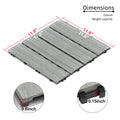 Patio Floor Tiles Pack Of 11 Wpc Wood Plastic Composite Patio Deck Tiles Diy Interlocking Decking Tiles, Quick Deck Floor Tile, Court Tile, Water Resistant Indoor Outdoor 11.8