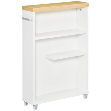 Kleankin Slim Bathroom Cabinet With Wheels