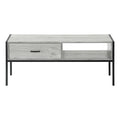 Tv Stand, 48 Inch, Console, Media Entertainment Center, Storage Drawer, Living Room, Bedroom, Grey Laminate, Black Metal, Contemporary, Modern Grey 80 89 Inches Particle Board