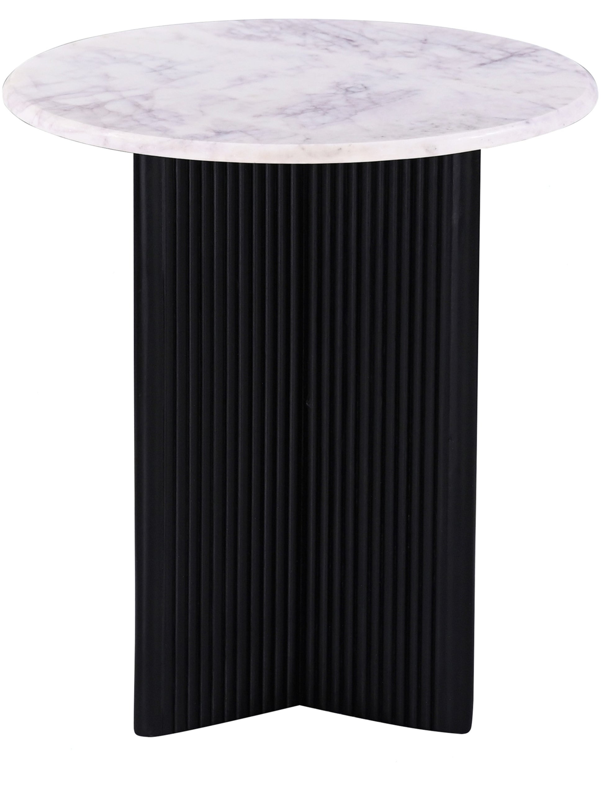 Luxurious Round Mable Topped Pedestal Side End Table, Living Room Accent Table, White Black Black White Primary Living Space Industrial Freestanding Mango Coffee & End Tables Round Marble,Solid Wood Pedestal