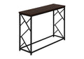 Accent Table, Console, Entryway, Narrow, Sofa, Living Room, Bedroom, Brown Laminate, Black Metal, Contemporary, Modern Espresso Metal