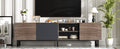 Modern Tv With 3 Cabinets& Open Shelves, Color Matching Media Console Table For Tvs Up To 80'', Entertainment Center With Drop Down Door For Living Room, Bedroom, Home Theatre Dark Brown Primary