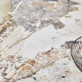 Modern Minimalist Dining Table. White Imitation Marble Pattern Sintered Stone Desktop With Golden Metal Legs.62.2