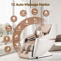 Bosscare Sl Zero Gravity Massage Full Body Chair With Voice Control Shiatsu Recline Beige Beige Gold Leather Leather