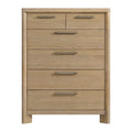 C Tan 6 Drawer Chest Tan Solid Wood