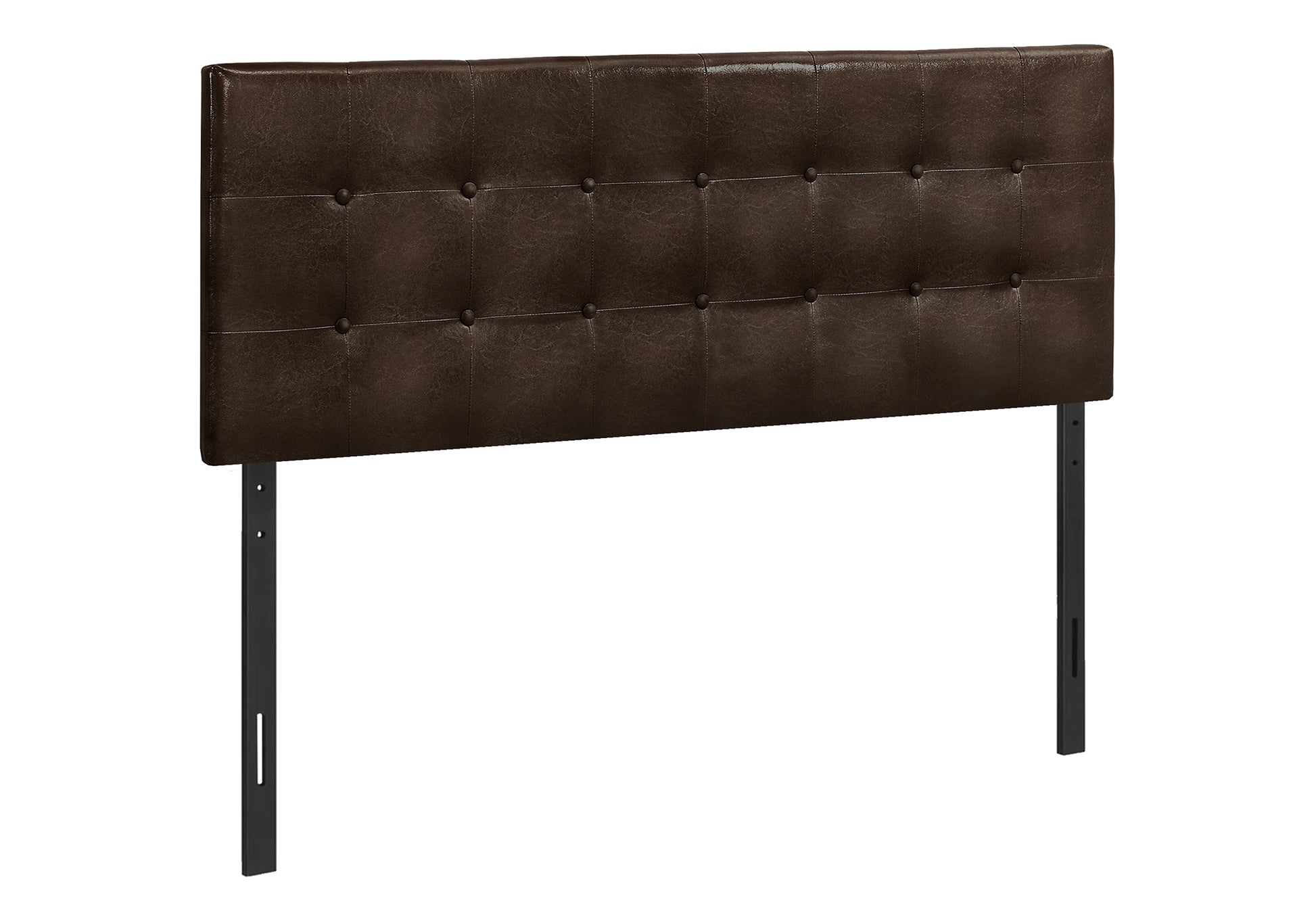 Bed, Headboard Only, Queen Size, Bedroom, Upholstered, Brown Leather Look, Transitional Brown Foam Faux Leather