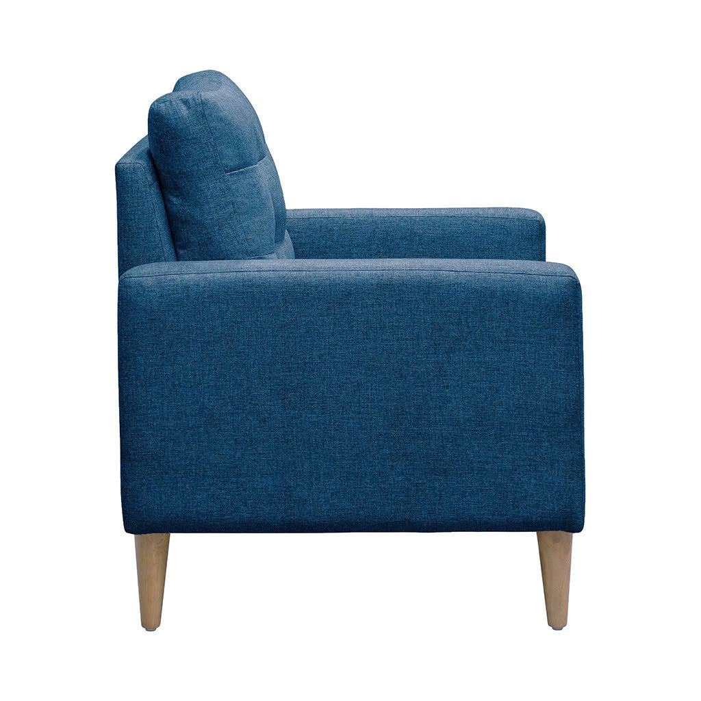 Tufted Back Accent Chair Blue Upholstered