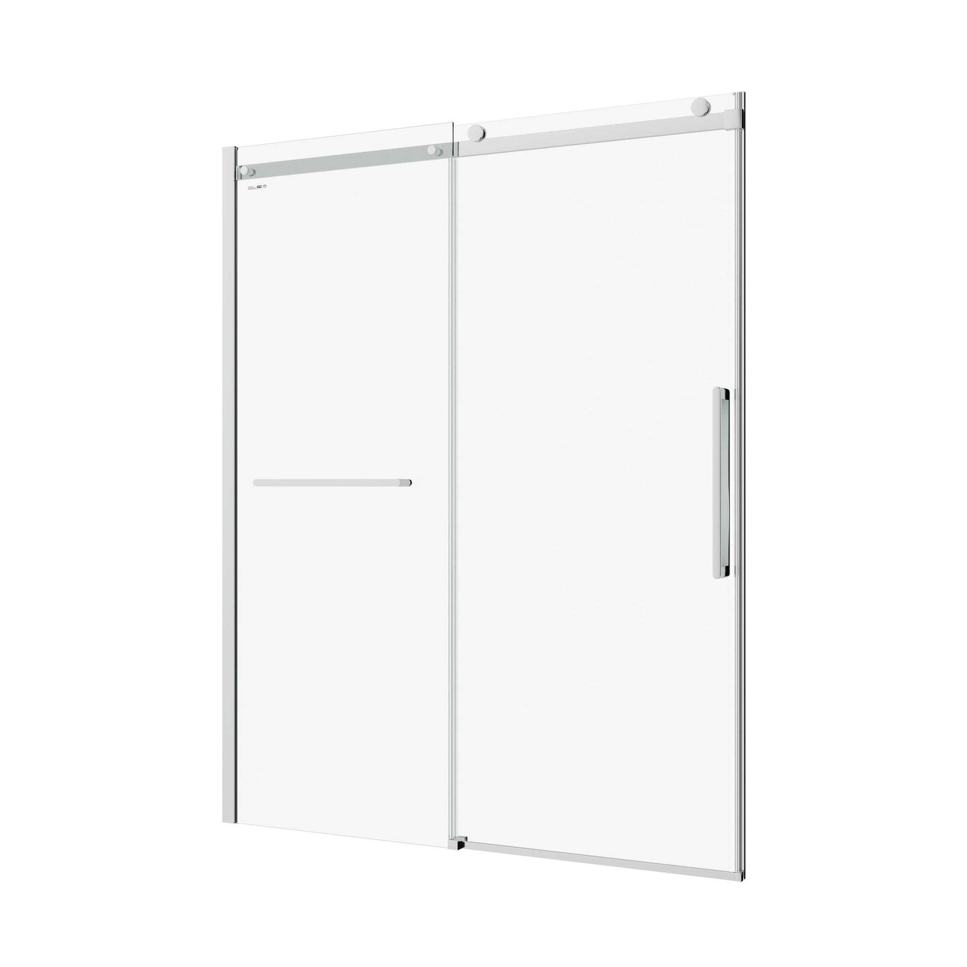 S Rm6076Tc 56 60"W X 76"H Sliding Shower Door, Frameless Glass Shower Door With Chrome Hardware, Towel Bar And Handle Chrome Bathroom Modern Tempered Glass