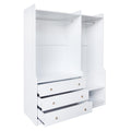 Open Wooden Wardrobe Storage For Bedroom, White White Particle Board