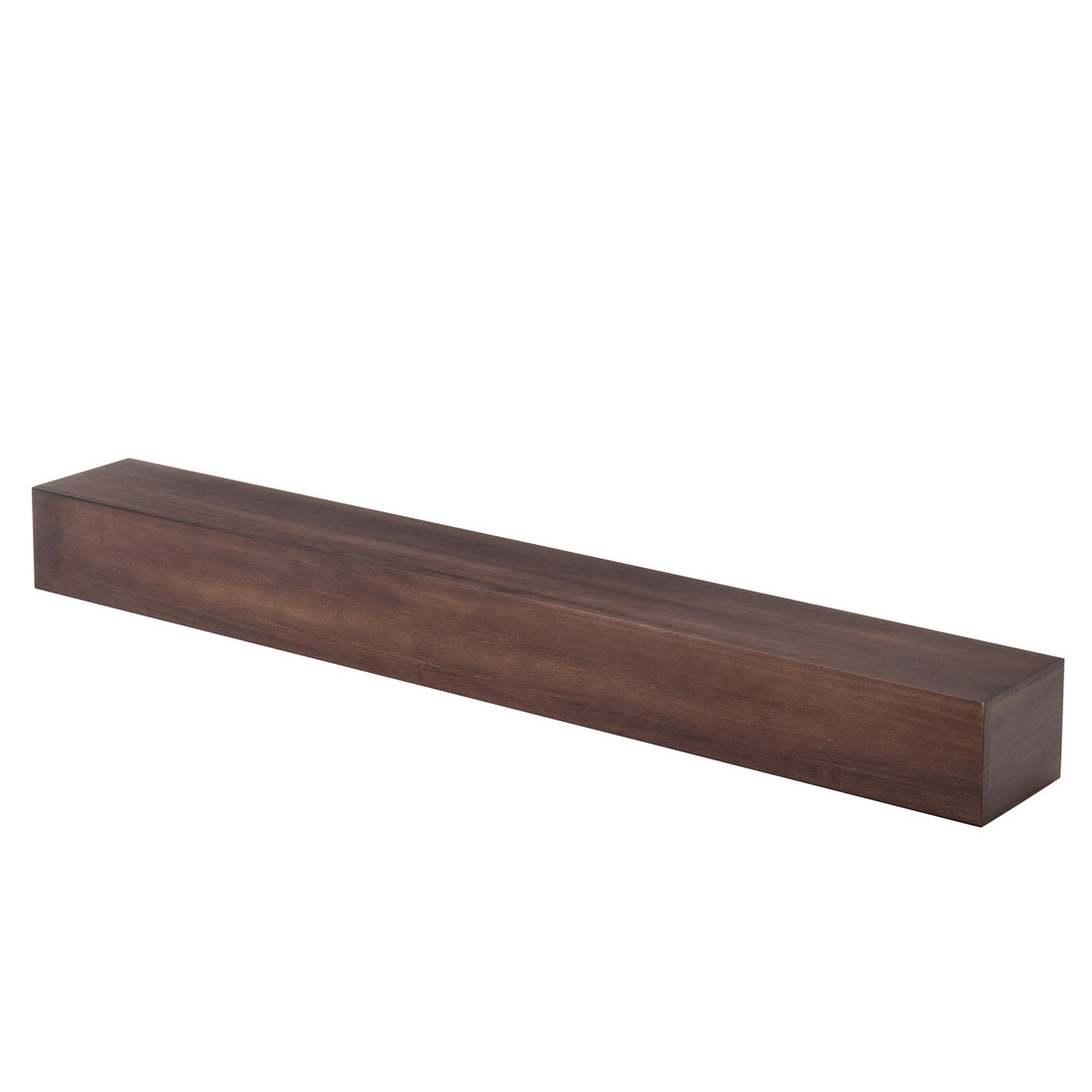 72'' Fireplace Mantel Wooden Wall Mounted Floating Shelf 8" Deep Solid Pine Wood,Brown Brown Metal & Wood