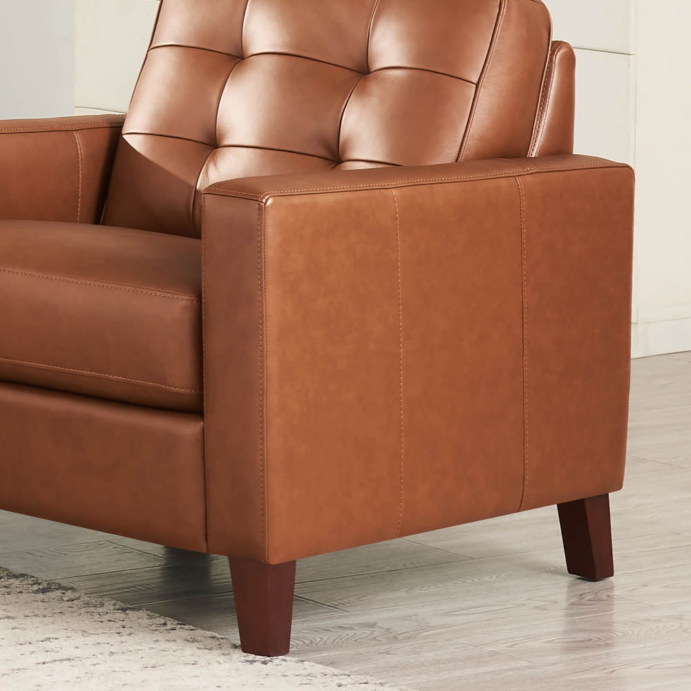 Aiden Leather Chair Brown Memory Foam Genuine Leather