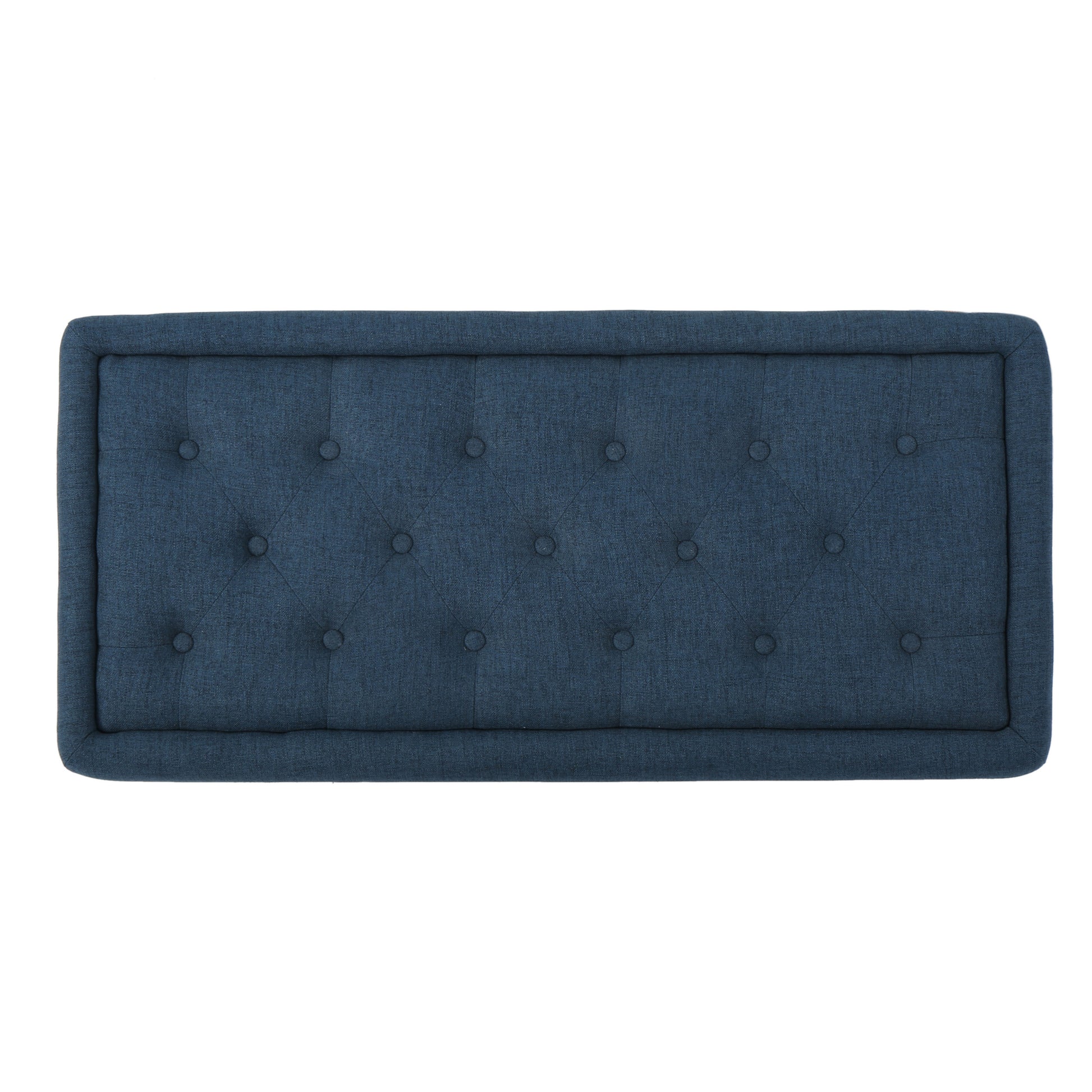 Hyatt Storage Ottoman Navy Blue Fabric