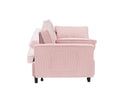 Folding Sofa Bed With Adjustable Back Access To Sofa Recliner Single Bed Adult Modern Chair Bed ,Pink Pink Corduroy 2 Seat