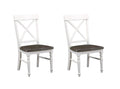 Mountina Brown And White Dining Chairs, Set Of 2 Brown White Solid Wood