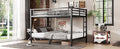 Metal Queen Over Queen Bunk Bed For Teens And Adults,Space Saving Noise Reduced No Box Spring Needed, Black Box Spring Not Required Queen Black Metal