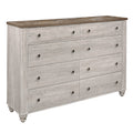 Transitional Rustic Style 1Pc Dresser Of 8 Drawers Two Tone Antique White And Brown Classic Bedroom Furniture Antique White,Brown Bedroom Classic,Rustic,Transitional Wood