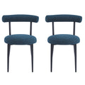 Dining Chair Set Of 2 Blue Fabric