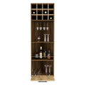 Marsella Corner Bar Cabinet, Eight Built In Wine Rack, Two Side Shelves Multi Primary Living Space Modern Shelves Included Particle Board