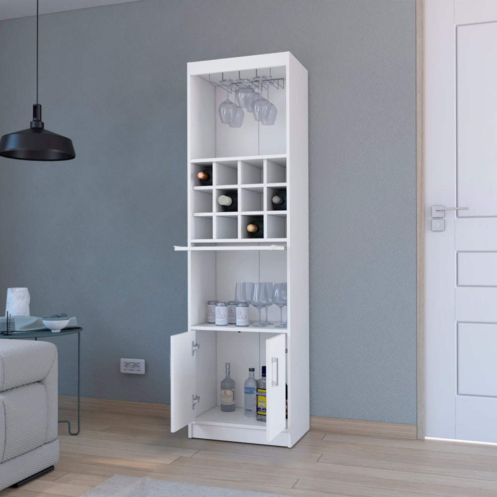 Bar Cabinet Fulton, Living Room, White White Particle Board Engineered Wood