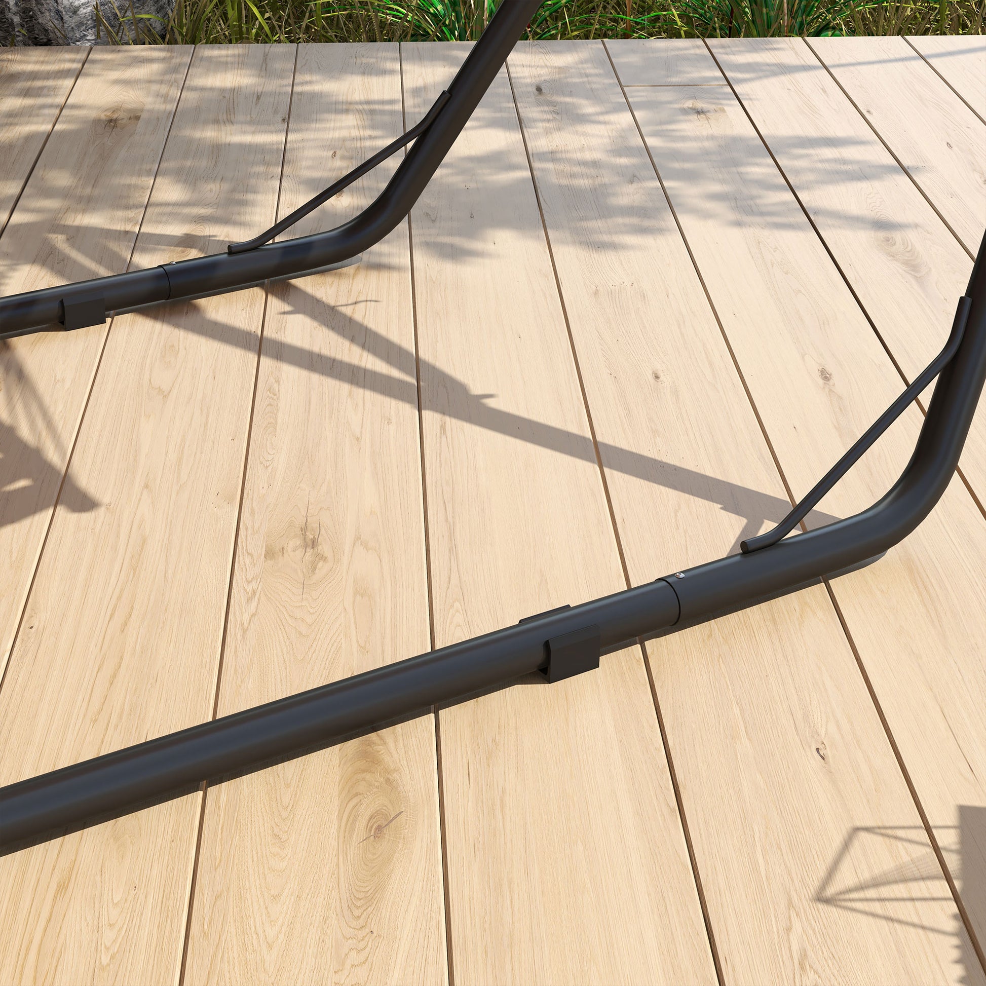 Outsunny Hammock Stand For 2 Person, Portable Adjustable Steel Frame Hammock Stand With Weather Resistant Finish For 9 14 Hammocks, 10.3', 550 Lbs. Capacity, Black Black Steel