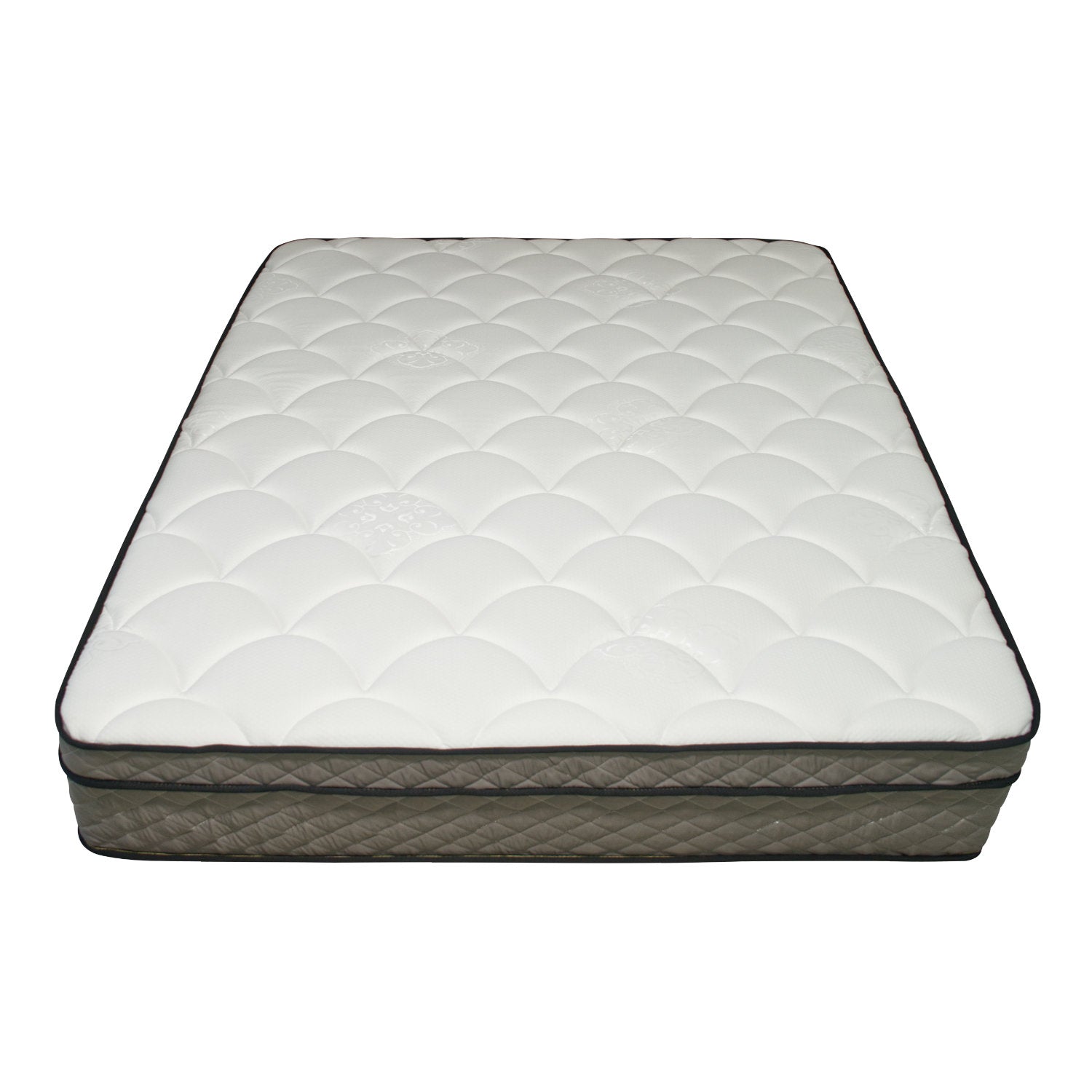 Made In Usa 12" Twin Euro Top Pocket Coil And Cooling Gel Memory Foam Highlyquilted Cover Hybrid Mattress, Pressure Relief, And Motion Isolation, Certipur Us In A Box White Gray Foam Spring Twin