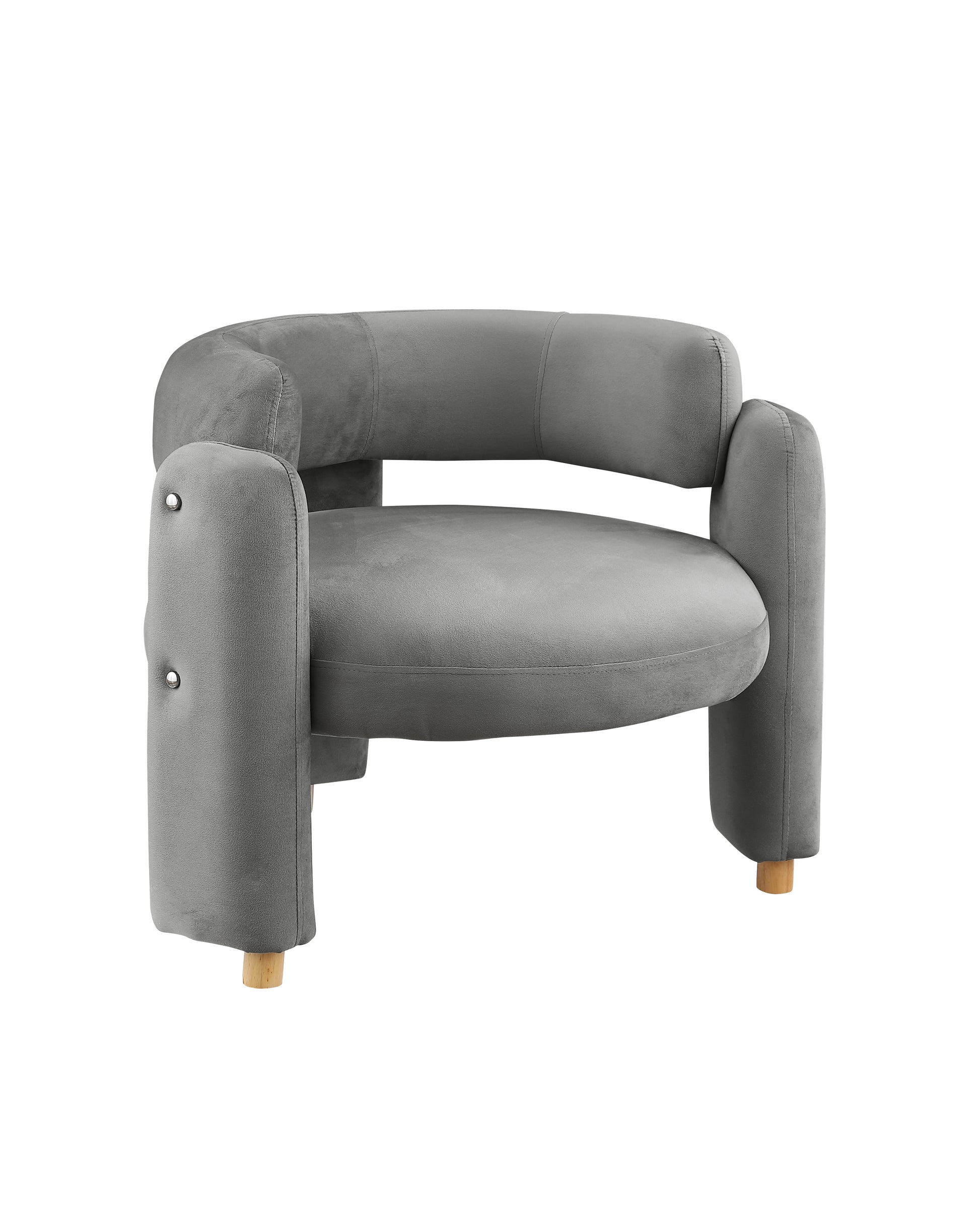 Accent Chair Grey Fabric